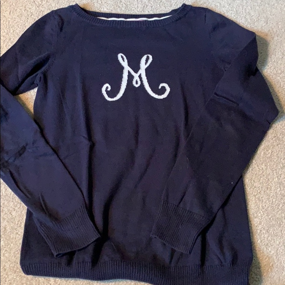 Lilly Pulitzer navy “M” sweater